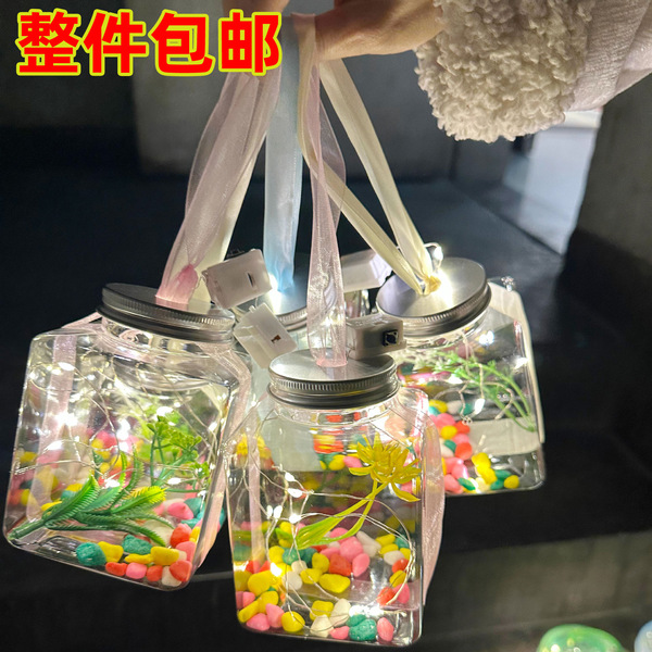 Internet celebrity luminous tank small plastic fish tank portable…