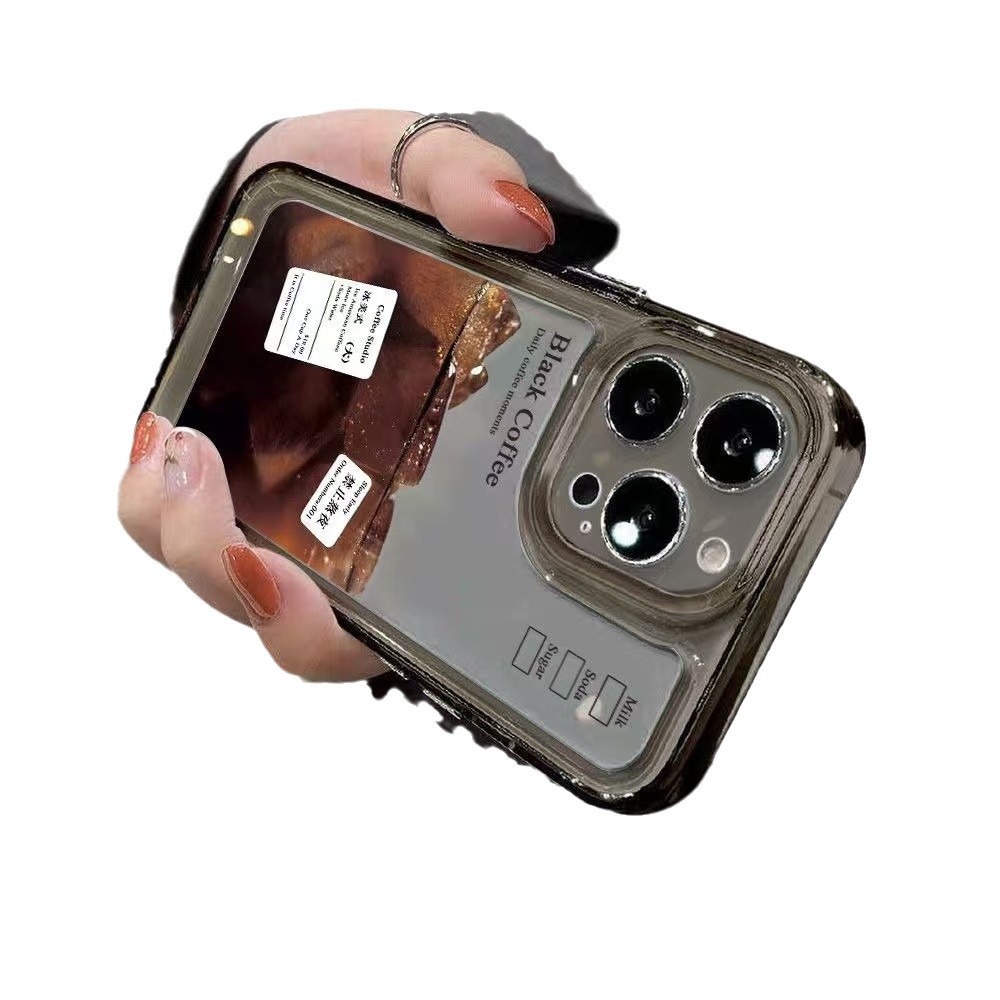 Café americano para iphone16promax funda para teléfono móvil transparente Apple 15 anti-caída 14pro Europa y América 13/12