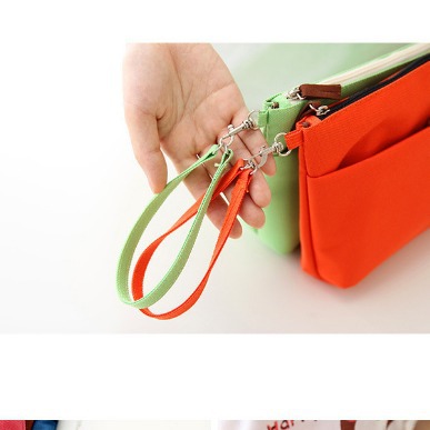 T pequeña dama coreana multifuncional doble cremallera bolso de cambio bolso de llaves bolso de teléfono móvil