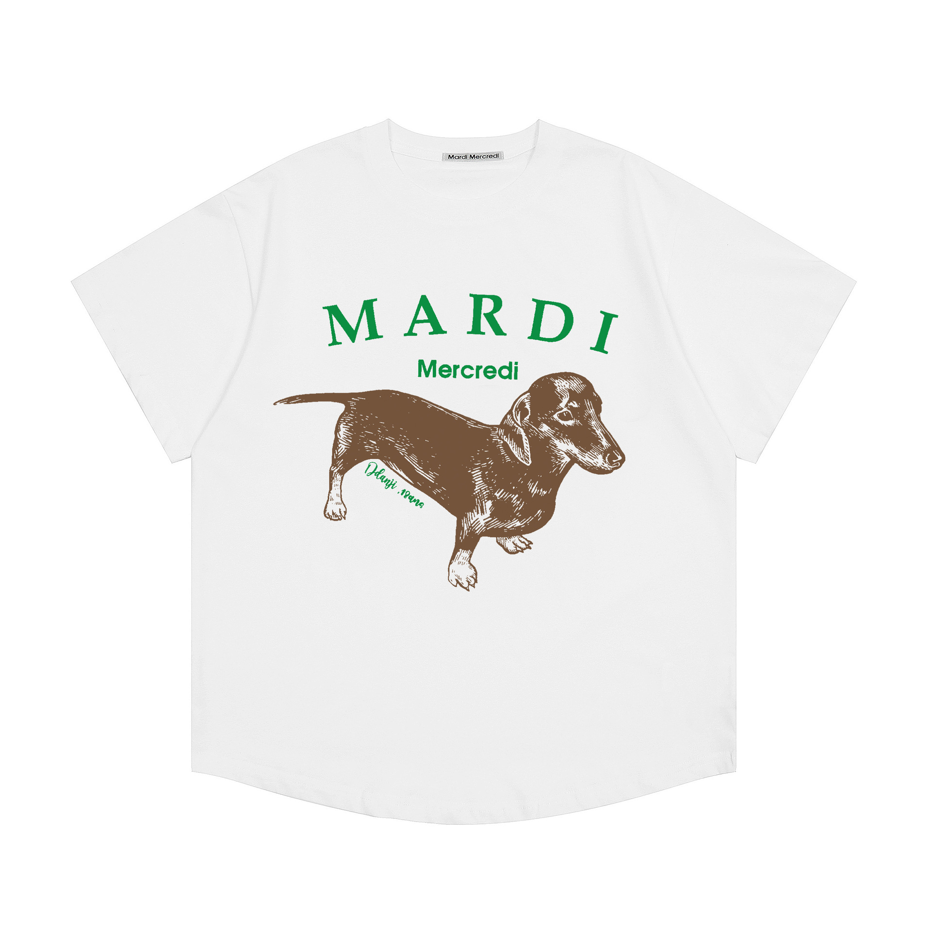 現物韓国潮牌Mardi半袖女性25夏新作デイジープリント丸襟純綿上着tシャツ代発