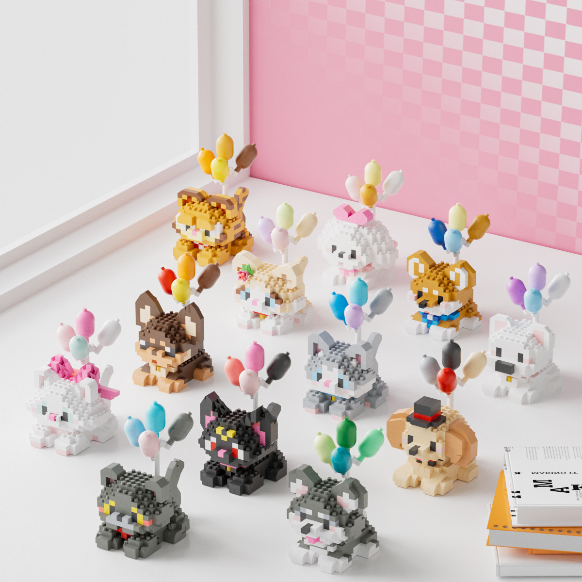 Mecanism Global Cute Cat Building Blocks Children's Educational Toy Compatible with LEGO Desk Decor Gift Wholesale