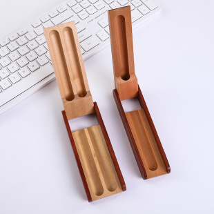 in stock wholesale single slot double slot packaging box solid wood color matching flip pen box retro creative wooden gift box