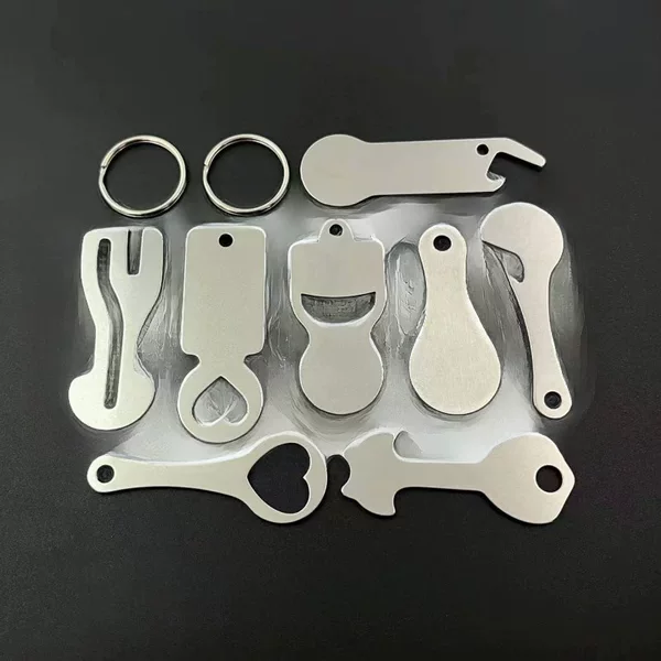 Amazon source foreign supermarket cart anti-lost label key card stainless steel shaped metal key ring listing