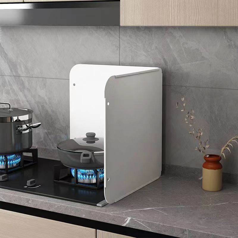 Kitchen Oil Splash Guard for Cooking, Anti-Oil Splash Shield for Gas Stove, High-Temperature Resistant, Heat-Insulating, White, Thickened Range Hood Enclosure