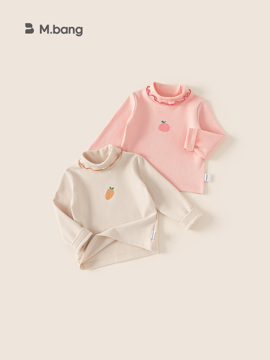 Youbao Ropa Infantil, Camiseta Interior de Encaje con Cuello Medio Alto, Nuevo Estilo 2026 para Niñas, Otoño e Invierno, Camiseta Interior para Niñas