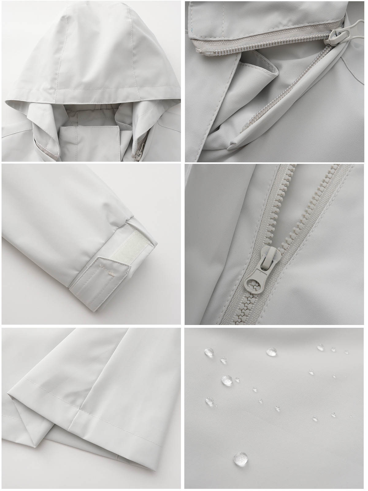 Women's Clothing new spring and autumn detachable hood water repellent windbreaker women's solid color long sleeved thin jacket_voghion.com