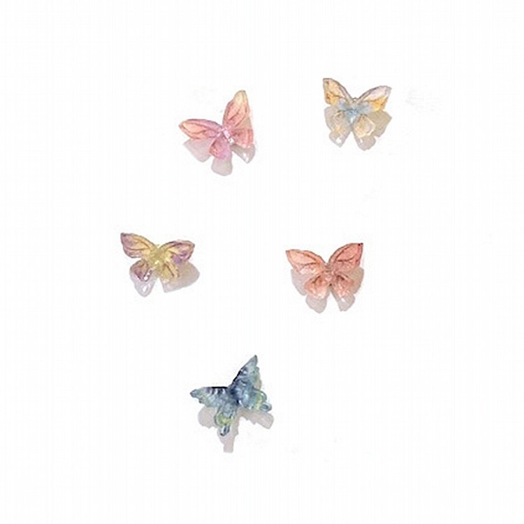 Pendientes De Botón Pequeños De Mariposa De Resina Colorida display picture 1