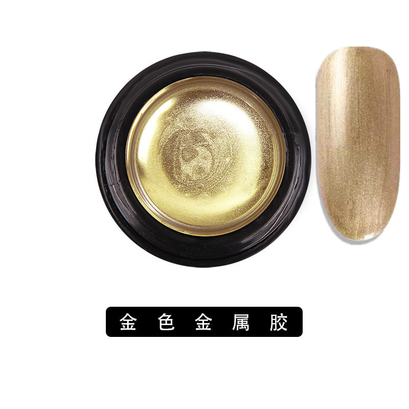 Pegamento de metal Estilo japonés manicura fototerapia pegamento de aceite de uñas Oro Plata Espejo borde gancho línea de dibujo de alambre pegamento pintado 8ML paquete