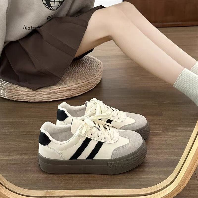 2025 新しい多用途の女性用トレーニングシューズ、春と秋の厚底白い靴、レトロなフォレスト・ガンプの靴、カジュアルスポーツスニーカー|undefined