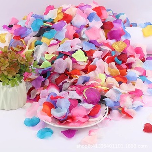 Cross-border hot silk cloth 100 pieces of rose petals simulation petals wedding petals fake petals factory direct sales