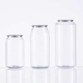 现货PET易拉罐密封网红饮料瓶 厂家直销现货饮料瓶易拉罐透明批发