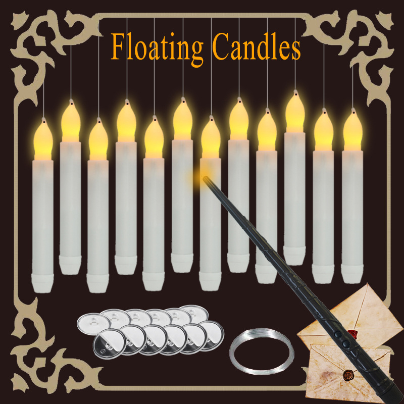 Varita mágica con patrón de dos lágrimas, destello amarillo, paquete de 12