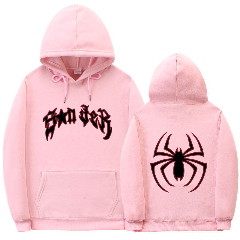 European and American Dark Style Sweatshirts for Men and Women, Casual Hoodies, Gothic Couple Harajuku Oversized Spider Print Hooded Sweatshirt European and American Dark Style Sweatshirts for Men and Women, Casual Hoodies, Gothic Couple Harajuku Oversized Spider Print Hooded Sweatshirt