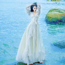 蕾丝吊带连衣裙两件套波西米亚海边度假沙滩大摆长裙超仙女