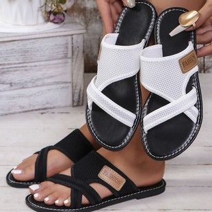 Foreign Trade plus size European and American Fashion Breathable Mesh Fish Mouth Sandals Women's Non-slip Wear-resistant Soft Bottom Casual Beach Sandals