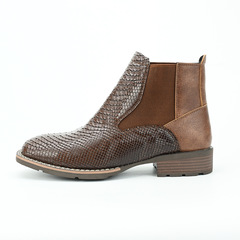 Chelsea boots 跨境刺绣套脚切尔西靴男士马丁靴 外贸代发