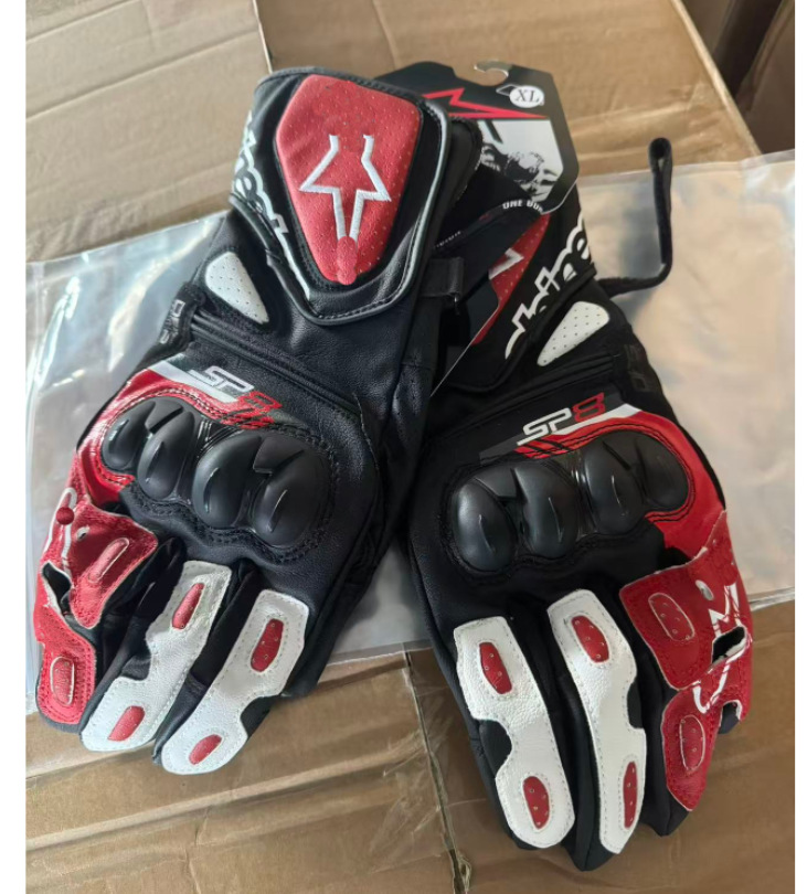 Cuatro estaciones guantes de pantalla táctil de cuero guantes de motocicletas guantes de ciclismo jinetes de carretera guantes antideslizantes resistentes al desgaste