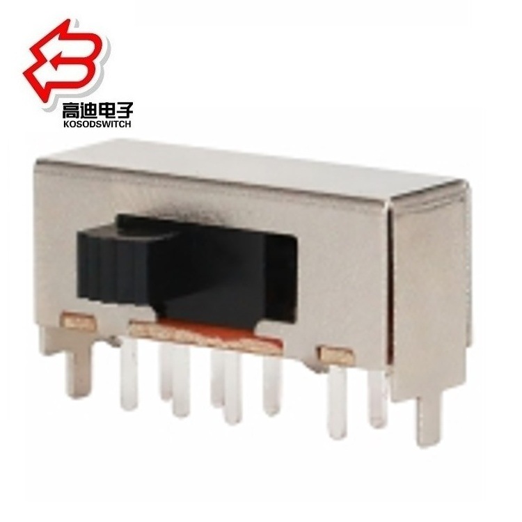 侧柄三挡拨动开关   卧式3档拨动开关行程2.5 3档滑动开关双排8脚