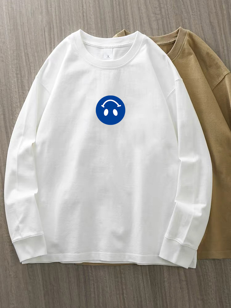 230g 100% algodón de alta gama camiseta de mujer de manga larga primavera y otoño nuevo estilo coreano camiseta de cuello redondo para mujeres