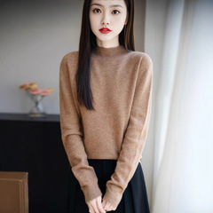 针织衫2025内搭女士纯色宽松新款半高领秋季套头毛衣打底衫
