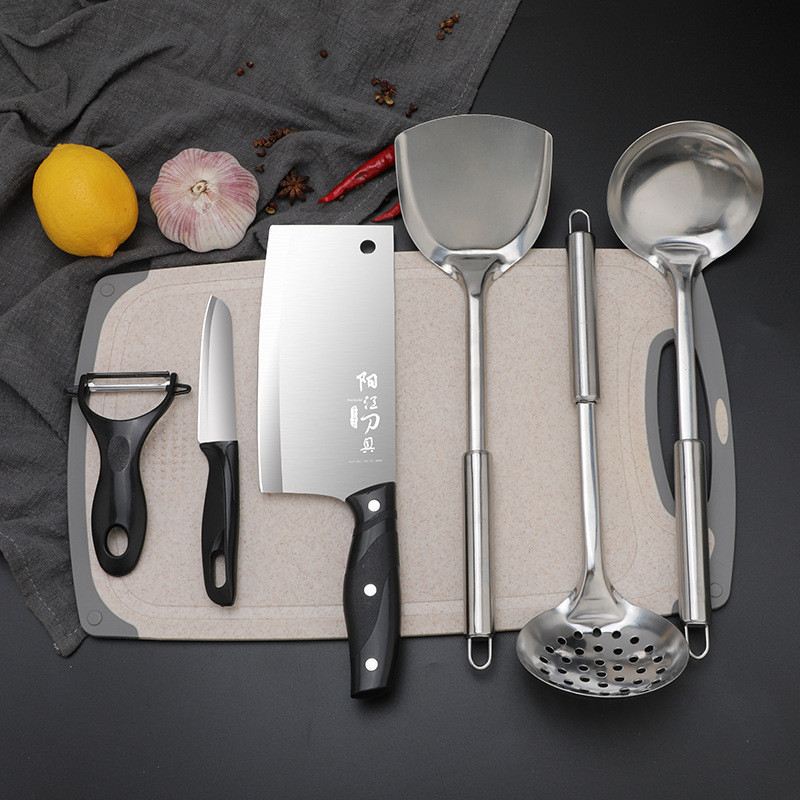 Herramientas de cocina cuchillo de cocina conjunto de tablero de cocina cuchillo de cocina conjunto completo de cocina de acero inoxidable combinación de cuchillo de cocina yunque moldeo por inyección