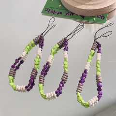 北歐風簡約感不規則珠珠串色手機殼通用掛鏈鑰匙扣包包掛飾相機鏈