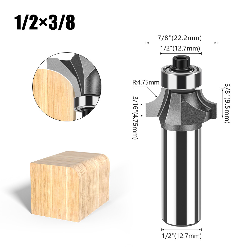 Cuchillo redondo de carpintería de 1/4 mango 1/2 mango Cuchillo redondo de uso común Cuchillo redondo de aleación de alta calidad Cabeza de corte