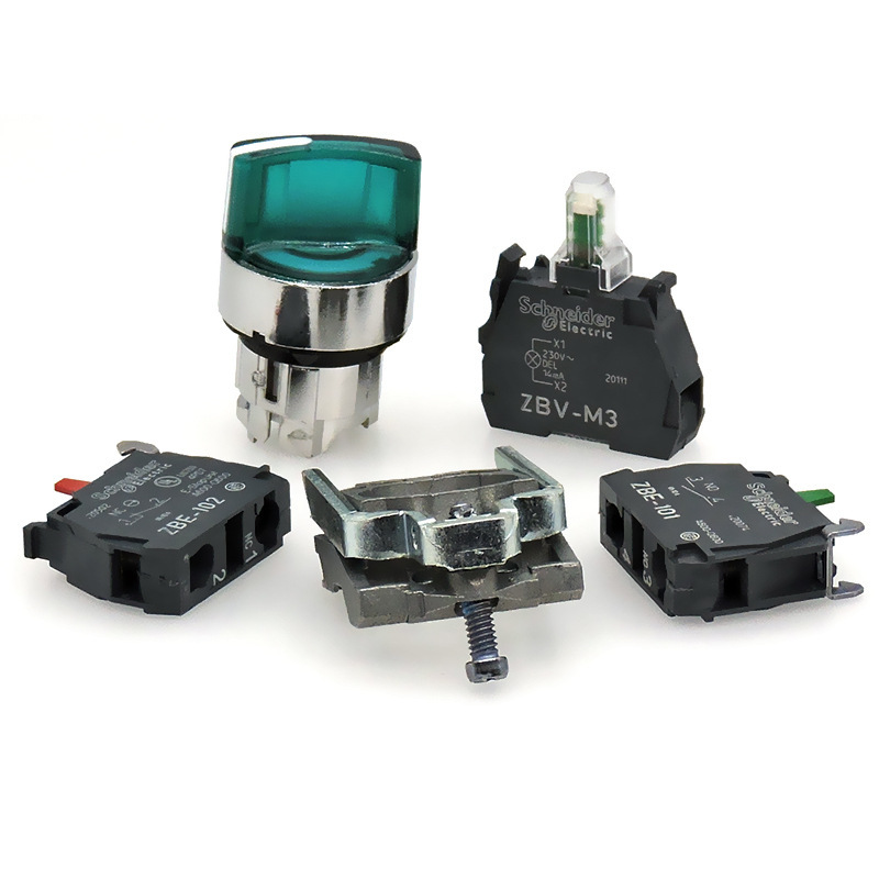 正品带灯选择开关XB4BK12B5(ZB4-BW0B55 + ZB4-BK1253)