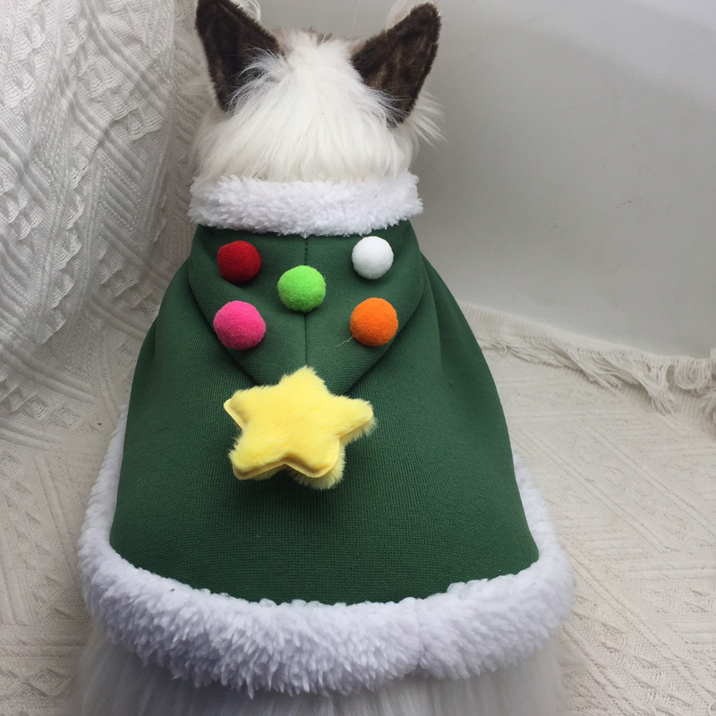 猫ミミ新年クリスマス服マントマントペット子犬犬帽子テディ比熊ヘラジカクリスマスツリー秋冬|undefined