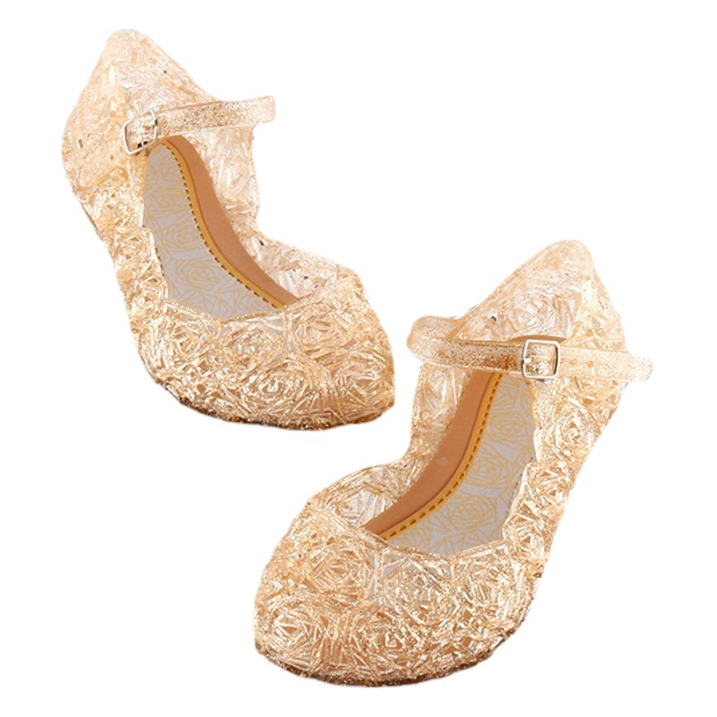 Cross-border Summer Frozen Snowfield Aisha Girls Princess Shoes Cinderella Crystal Shoes Children High Sandals