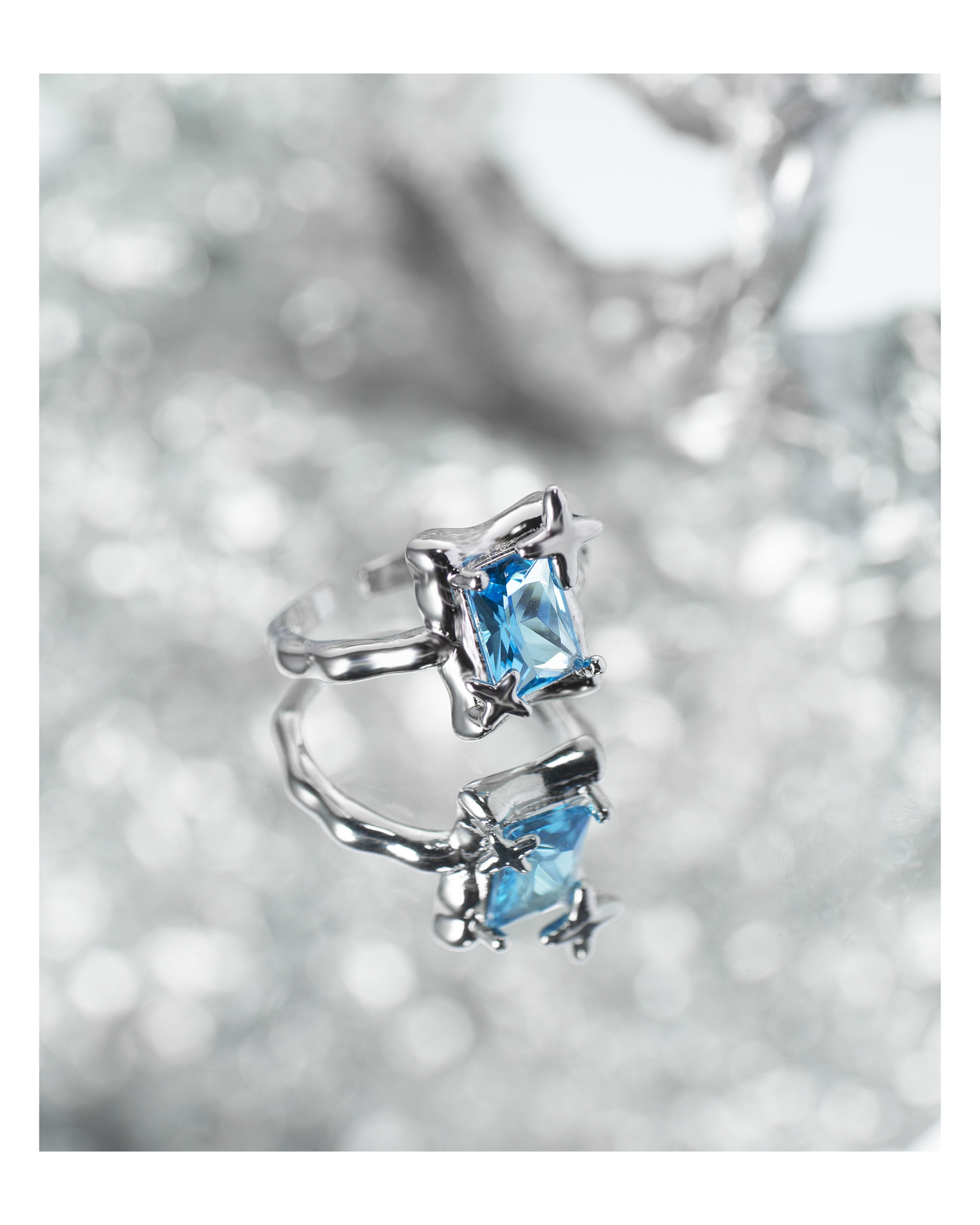 Fashion Geometric Copper Plating Zircon Rings 1 Piece