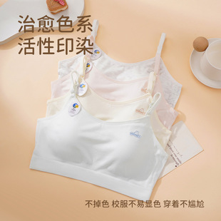 Girls' Underwear Development Stage 7A Antibacterial Student Fixed Cup High Elastic Shockproof Skin-friendly Soft Breathable Comfortable Bra