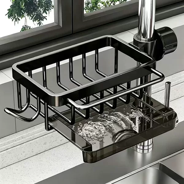 Kitchen faucet storage rack, drainage rack, dishcloth holder, sink rack, dishwashing sink rag holder