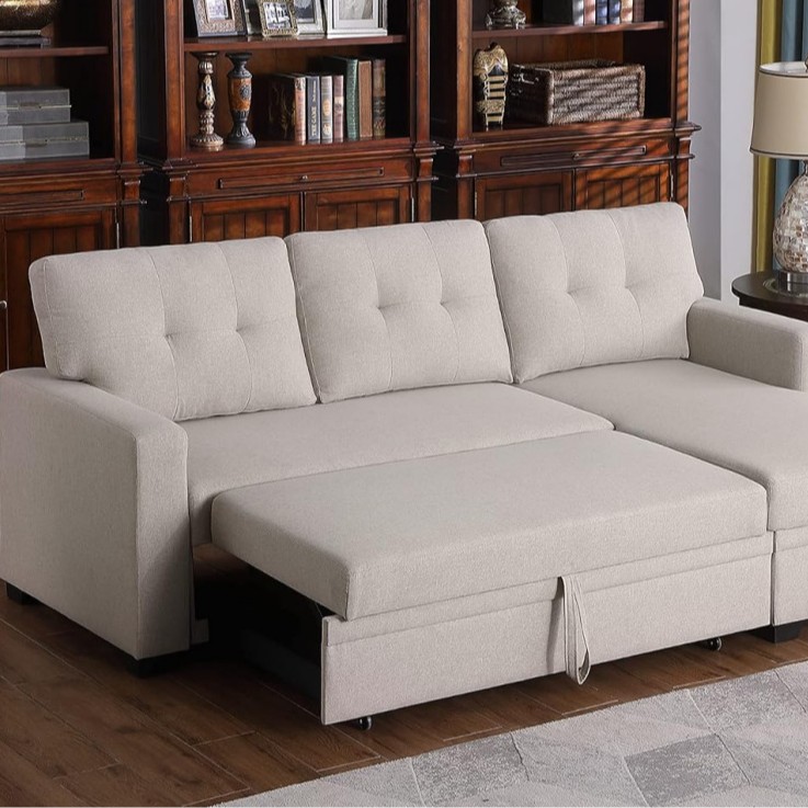 Sofá cama plegable de doble propósito, cama retráctil de sala de estar moderna y simple, sofá doméstico de algodón y lino plegable