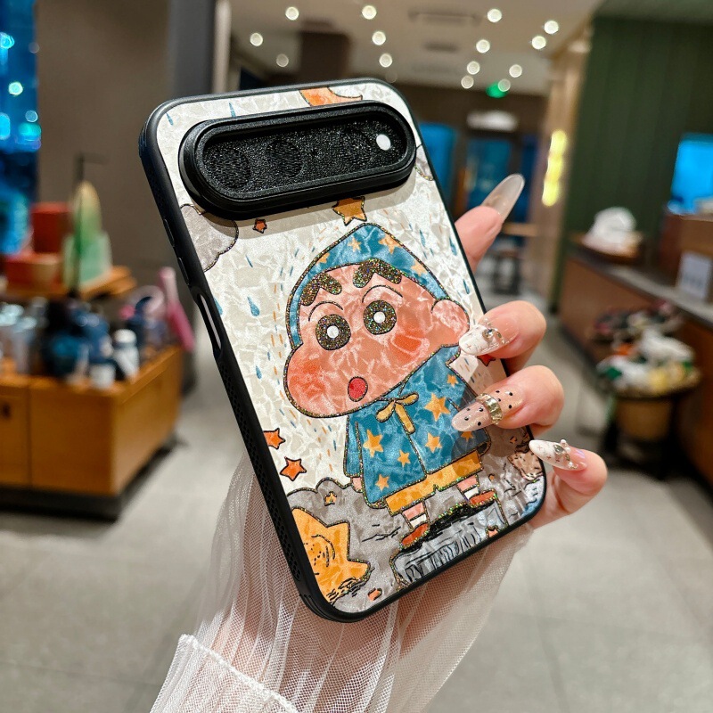 Suitable for Huawei Pura X View phone case, featuring a wide, straight-edged, gold-plated blue raincoat design, a cartoon-style protective case, and a hard shell