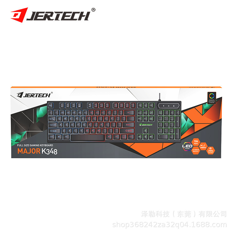 Jertechゼラーk348クロスボーダーキーボード機械手触りusb有線発光ゲームキーボード|undefined