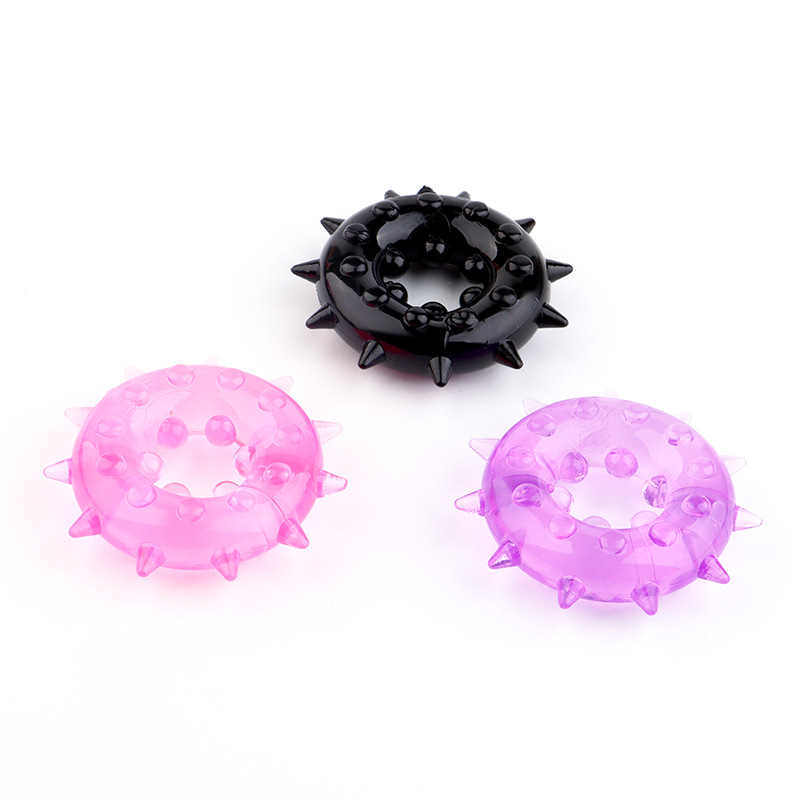 Spiked Snowflake Wearable Penis Ring, Textured TPE Cock Ring for Men — detail image 2