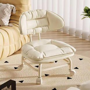 Swivel Small Stool with Wheels, Low Stool for Home Use, Shoe-Changing Stool, Baby-Carrying Tool, Children's Wheeled Bench, Seam-Sealing Backrest Chair