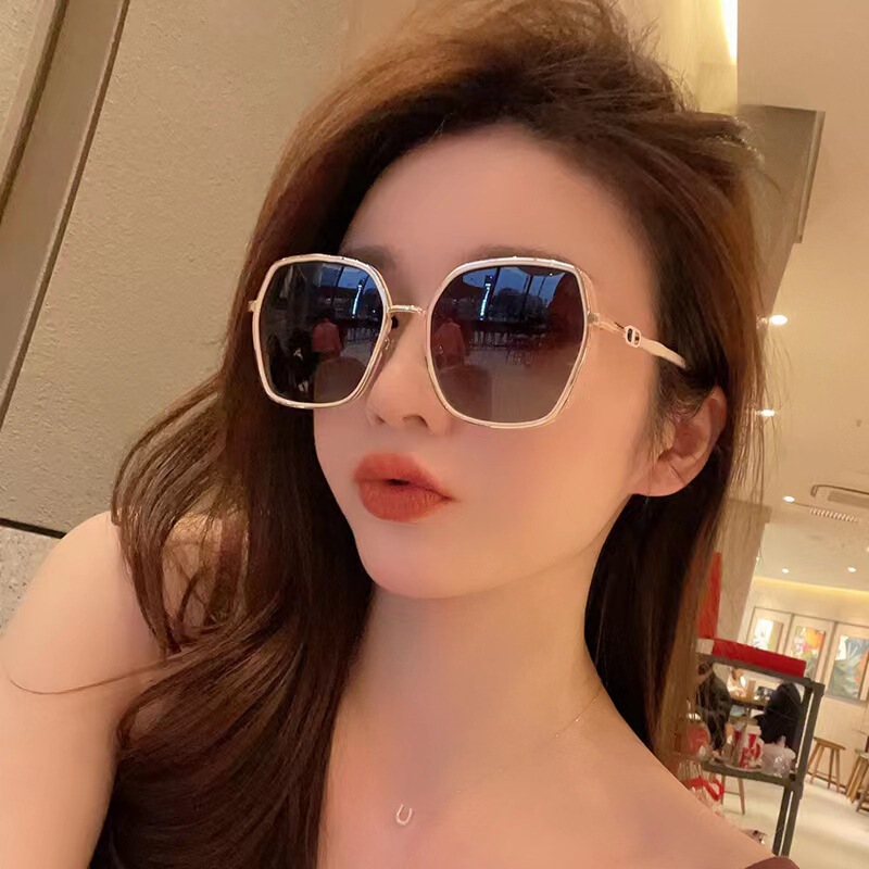 2025 New Gm Sunglasses for Women, Large Frame, Slimming Effect, Uv Protection, Trendy Style