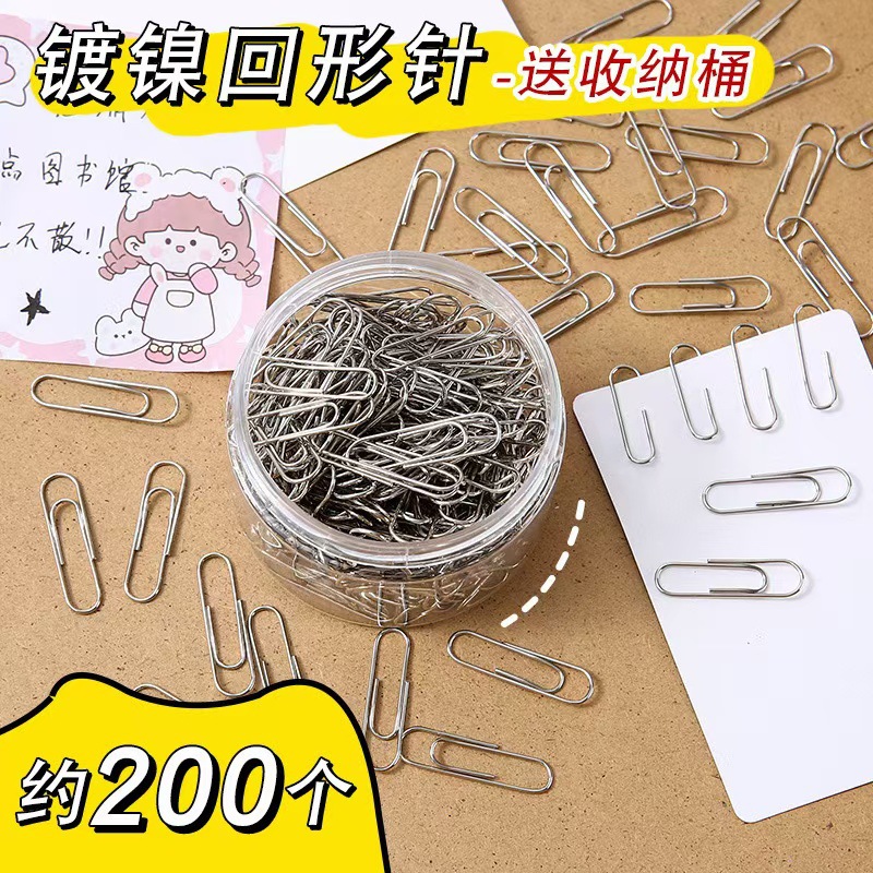 Clips de papel, suministros de oficina, marcadores de color, idea de curvas lindas, pines de retroceso, clip de aguja en forma de U