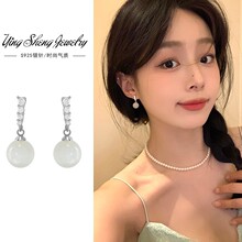 夏日清凉新中式猫眼石耳环女国风轻奢高级感耳饰耳钉无耳洞耳夹