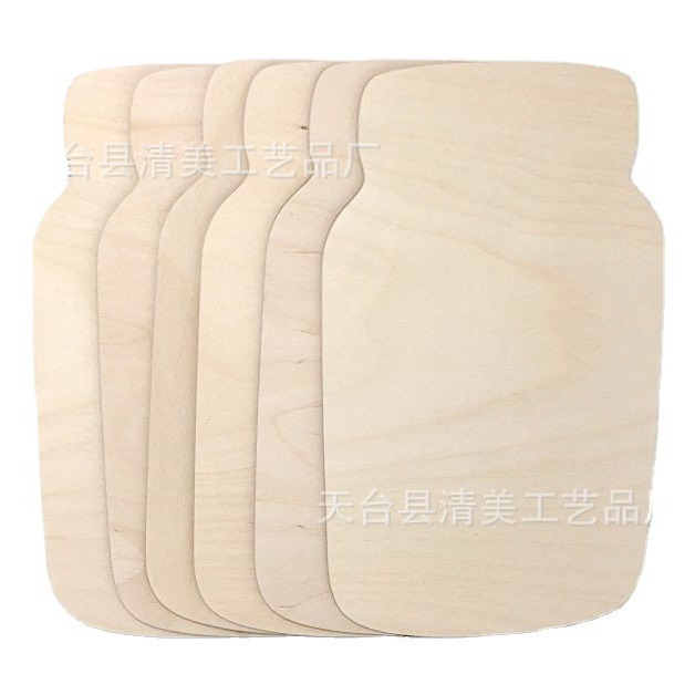 Botella de madera pulida forma artesanía de madera, etiqueta de regalo graffiti decoración del hogar tabla de madera pieza de madera