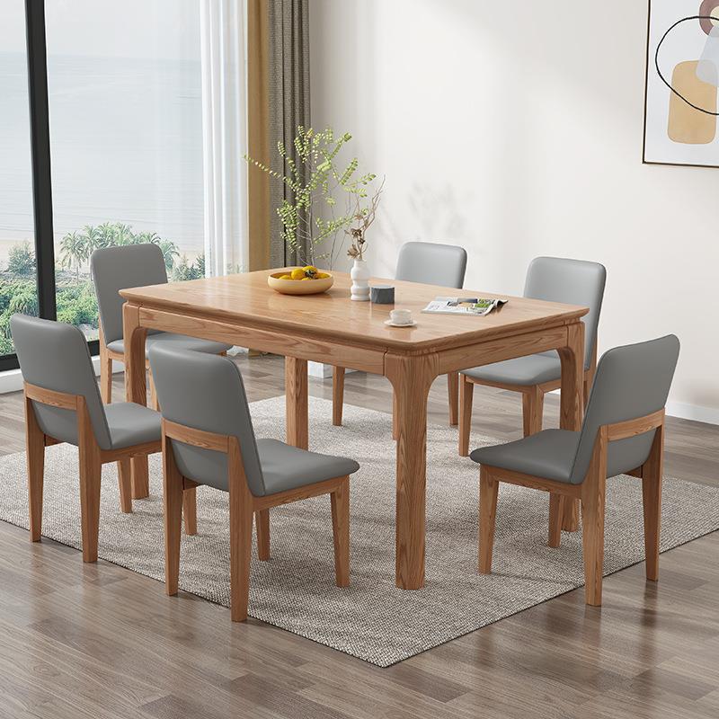 北歐實木餐桌白蠟木餐桌椅組合小戶型原木風長方形餐桌民宿餐廳桌