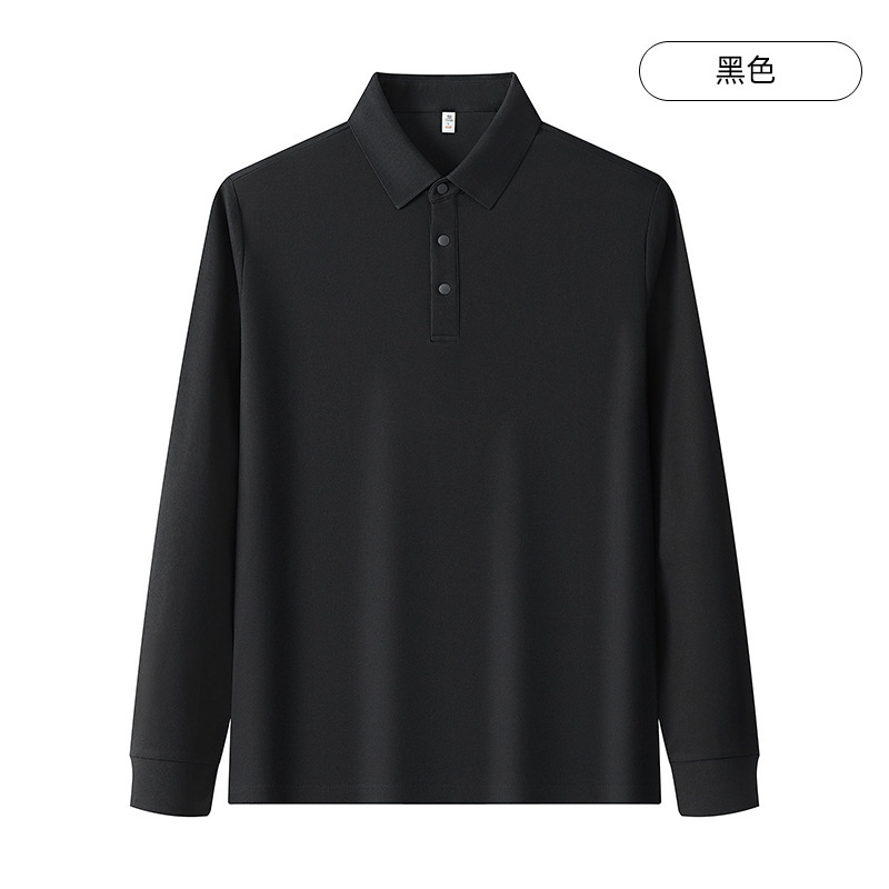 纯色男女长袖POLO衫杜邦索罗娜翻领工作服上衣印LOGO企业工装刺绣|undefined