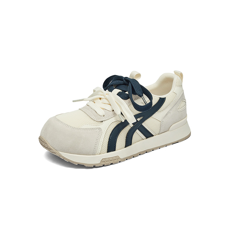 Zapatos de entrenamiento para mujeres 2025 nuevos zapatos de ballet de otoño casuales pequeños zapatos blancos Retro Gump