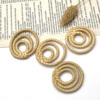 DIY rattan editor bamboo editor ear decoration spot rattan three -circle round earrings natural rattan woven crafts