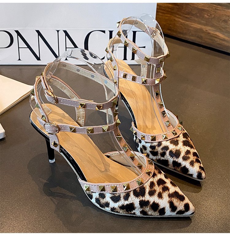 Women's Sexy Leopard Point Toe High Heel Sandals display picture 3