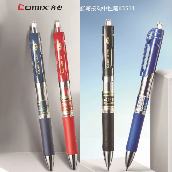 Comix K3511 gel pen comfortable writing push gel pen 0.5mm matching push pen wholesale printable LOGO