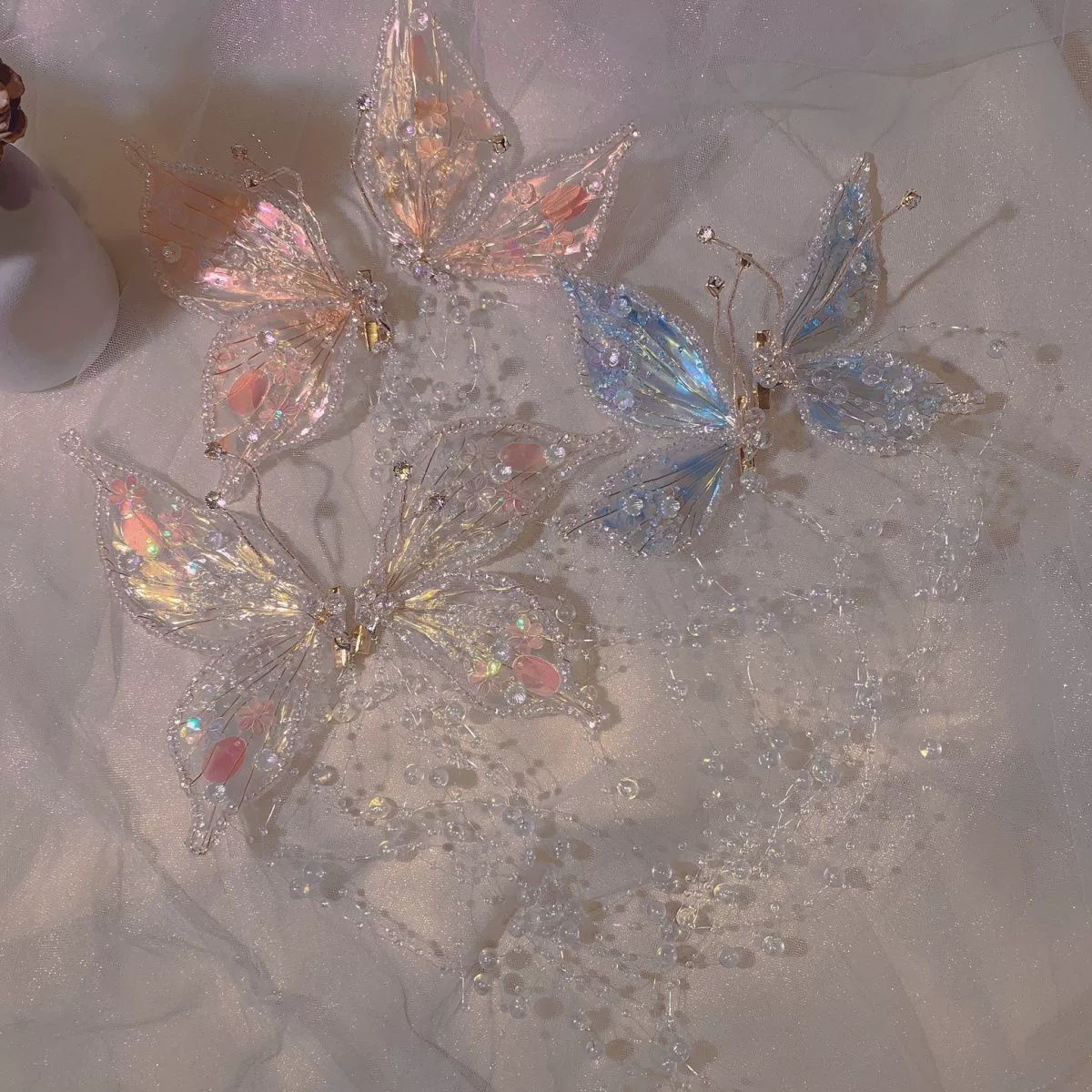 Hanfu шпилька для изготовления цветов жидкий Бант Шпилька пресс трехмерная Лолита Античная имитация крыльев пара аксессуаров для волос