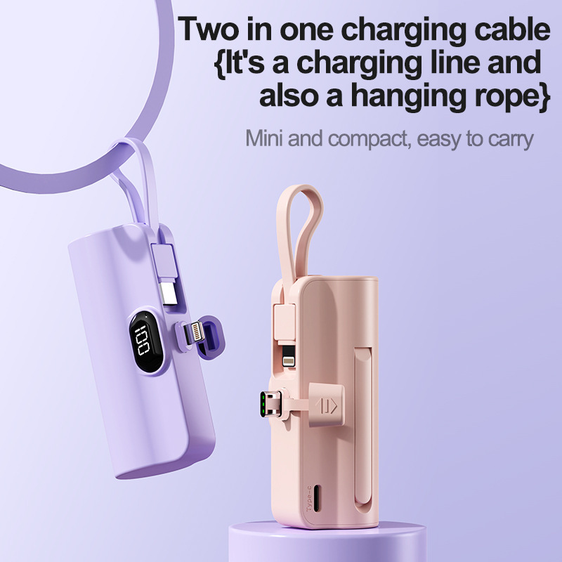 New Cross-Border Digital Display Pocket Capsule Power Bank Wholesale Mini 5000Mah Emergency Mobile Power Bank with Stand New Cross-Border Digital Display Pocket Capsule Power Bank Wholesale Mini 5000Mah Emergency Mobile Power Bank with Stand